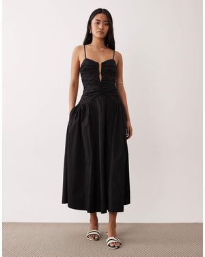 Nia Sawtelle Ruched Waist Midaxi Dress - Black