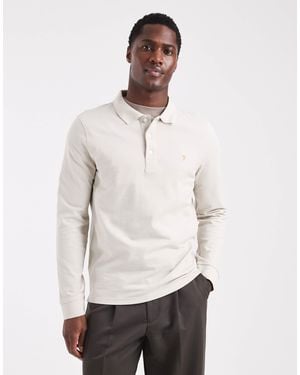 Farah Blanes Longsleeve Polo Shirt - White