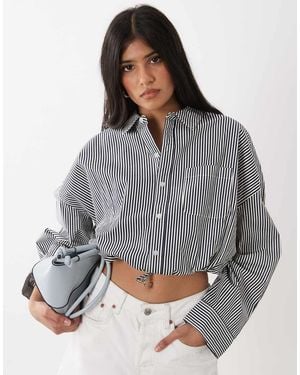WeWoreWhat Bubble Button Up Poplin Shirt - Grey
