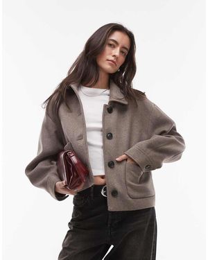 Mango Brushed Jacket - Brown