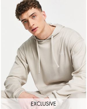 VAI21 Ribbed Hoodie With Pocket - Natural