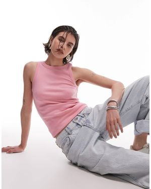 ARKET Rib Jersey Vest Top - Pink