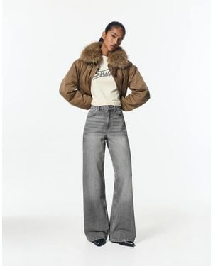 Pull&Bear Wide-leg Jeans - White