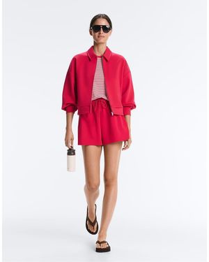 Oysho Polo Collar Piqué Jacket With Cotton - Red