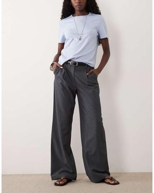 Vila Wide Leg Pleated Tailored Trousers - Multicolour