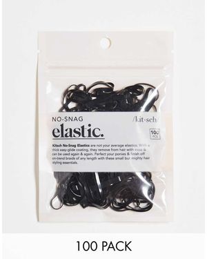 Kitsch Set Van 100 Elastische Haarbandjes - Grijs
