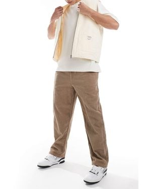 Pull&Bear Wide Leg Corduroy Trouser - Natural