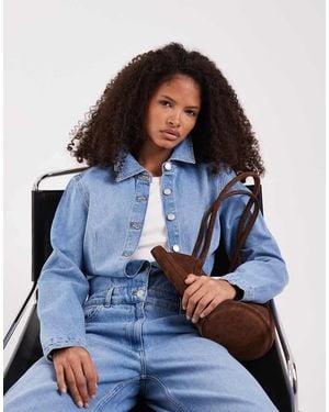 ASOS Denim Boxy Jumpsuit - Blue
