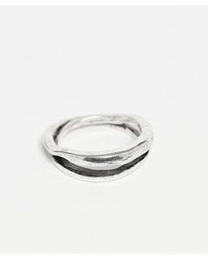ASOS Molten Intertwined Ring - White
