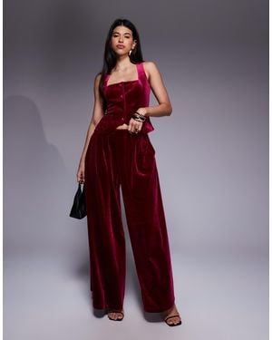 ASOS Velvet Pleated Trouser Co-ord - Purple
