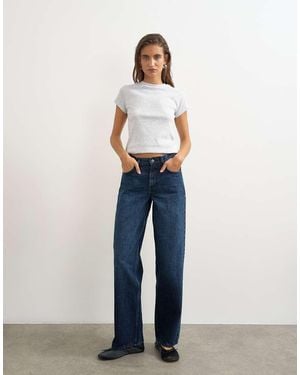 TOPSHOP Vaqueros Relajados De Talle Bajo Cinch En Azul Negro