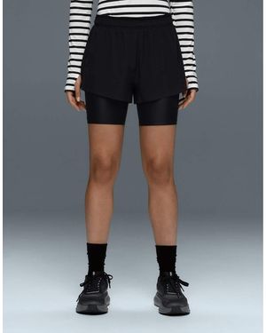 Oysho Mid Rise 2-in-1 Technical Shorts - Black
