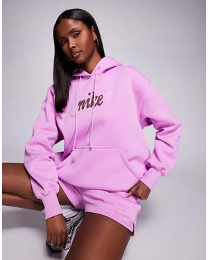 Nike – phoenix fleece – oversize-kapuzenpullover - Lila