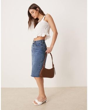 Glamorous Denim Midi Skirt - Blue