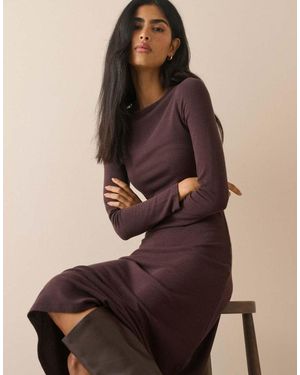 Nobody's Child Boat Neck Bronte Midi Dress - Brown