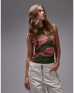 TOPSHOP – tanktop aus mikrofaser - Braun
