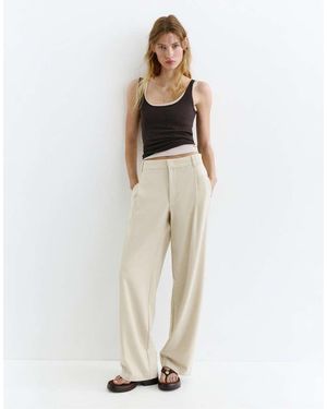 Pull&Bear Tailored Darted Trousers - White