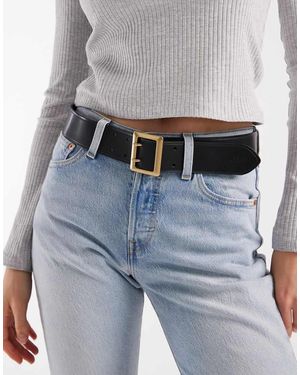 Levi's Leren Riem Met Kleine Rechthoekige Gesp - Grijs