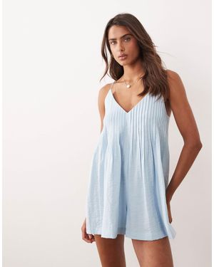 ASOS Cami Playsuit With Pintucks - Blue
