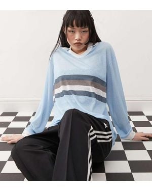 Collusion Tissue Mesh Washed Sports Ruby Top - Blue