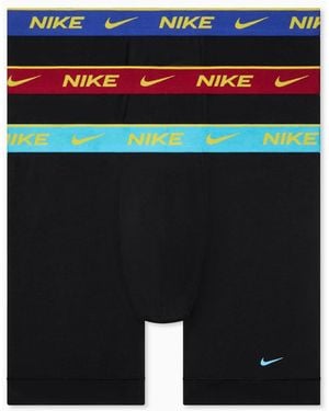 Nike Dri-Fit Essential Cotton Pack De 3 Calzoncillos Bóxer Con Cinturas Azul Marino/Roja/Azul En