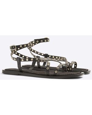 River Island Wide Fit Eyelet Strappy Sandals - White