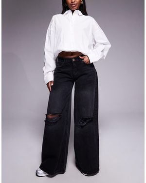 Courtside Oversized Denim Jeans - Blue