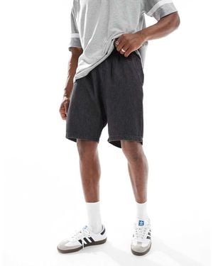 Jack & Jones Loose Fit Drawstring Light Denim Short - Black
