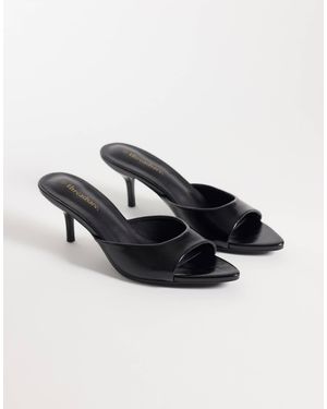 Threadbare Mule à bout ouvert à enfiler à talon - Noir