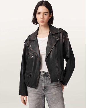 AllSaints – samina – bikerjacke - Schwarz
