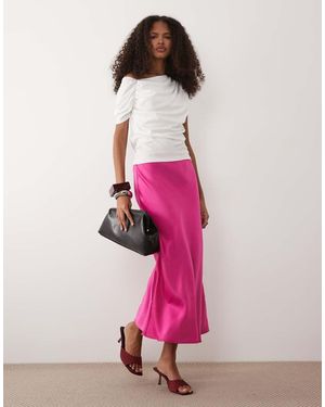 Y.A.S Satin Midi Skirt - Pink