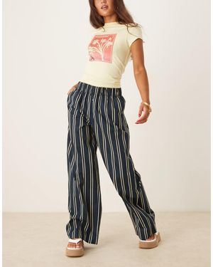 Aware Boxer Style Wide Leg Poplin Trousers - Natural