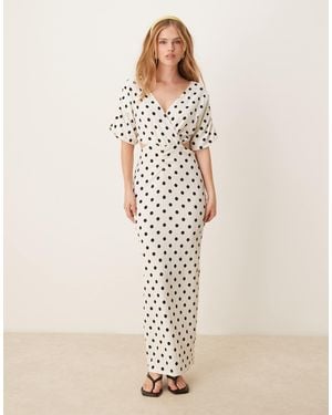Y.A.S Wrap Cut Out Detail Maxi Dress - Natural