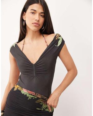 ASOS Body Stampato Floreale - Nero