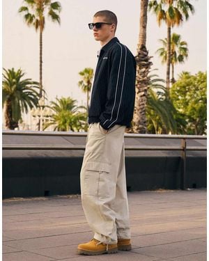 Bershka Baggy Cargo Trousers - Natural