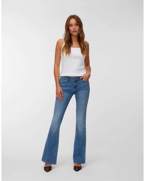 Vero Moda – ausgestellte jeans aus mittelem denim - Blau