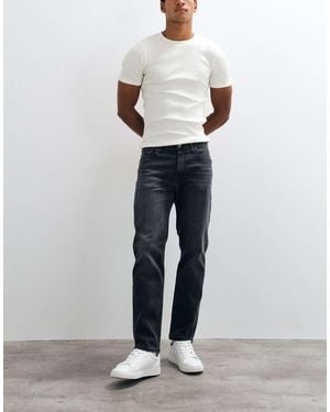 Jack & Jones Vaqueros Clark De Corte Recto En Lavado Negro - Blanco