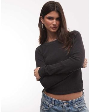 Vans Teri Waffle Long Sleeve Top - Black