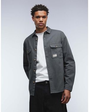 ASOS Overshirt Van Keperstof Met Badge - Grijs