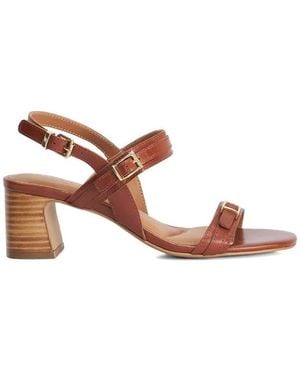 Dune Jiving Block Heeled Sandals - Brown