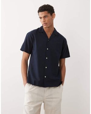 JJ Rebel Linen Short Sleeve Shirt - Blue