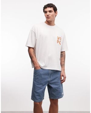 Aape By A Bathing Ape Aape By A Bathing Ape Aape Now Striped Denim Jorts - Blue
