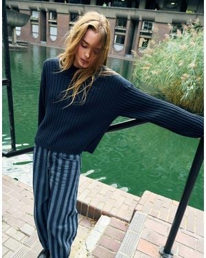 Pull&Bear Pull à empiècements en matières mixtes - Vert