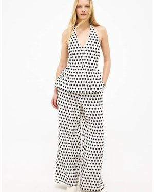 NA-KD Polka Dot Trouser - White