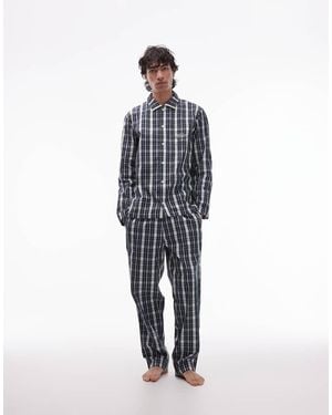 Lacoste Flannel Pyjama Set - Blue