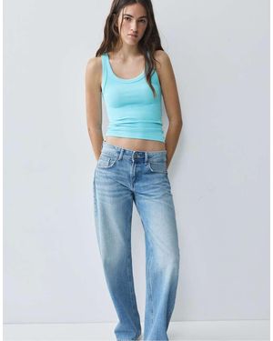 Pull&Bear Basic Tank Top - Blue