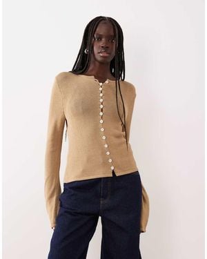 Pretty Lavish Fine Knit Cardigan - Blue