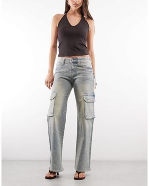 TRUE RELIGION Bobbi Rhinestone Detail Cargo Pant - Multicolor