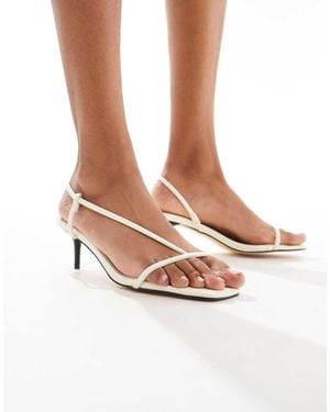 Truffle Collection Kitten Heel Sandals - White
