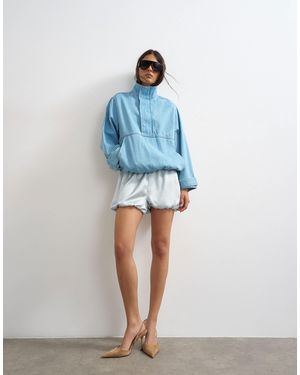 TOPSHOP Satin Bubble Shorts - Blue